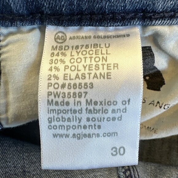 AG Jeans Womens 30 Blue Mari High Rise Slim Straight Adriano Goldschmied Stretch - Picture 10 of 12